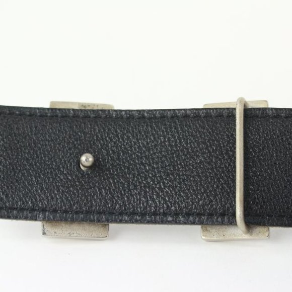 Hermès 32mm Reversible H Logo Belt Kit Matte Silver Black x Navy Blue 114h47